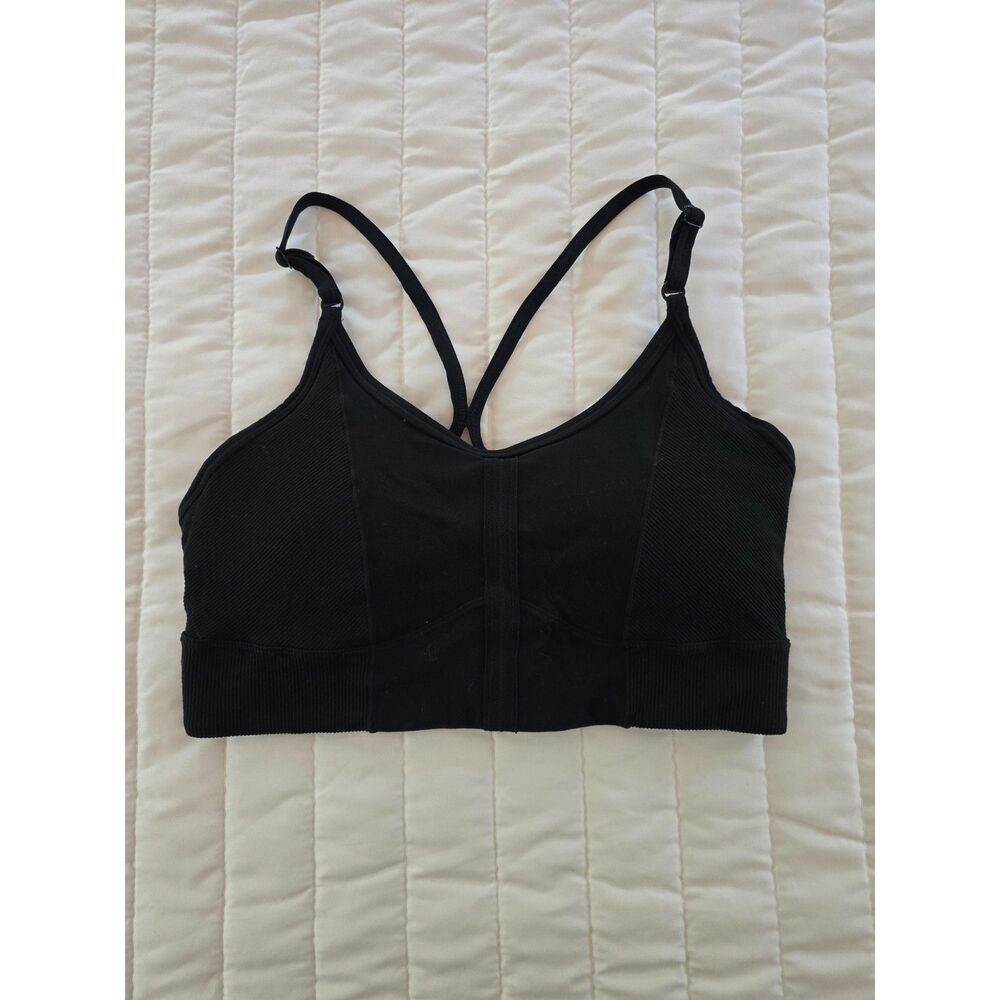 Nike Womens Black Seamless Strappy Back Sports Bra Size Insert M